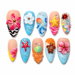 3D Beach Vacation Nail Set