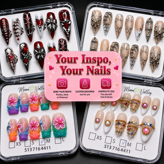 100% Handmade Custom Press-on Nail to Your Door for 45$ Flat Rate