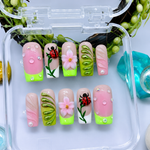 Ladybug Bloom Press-On Nails – Cute Spring Garden Nail Set