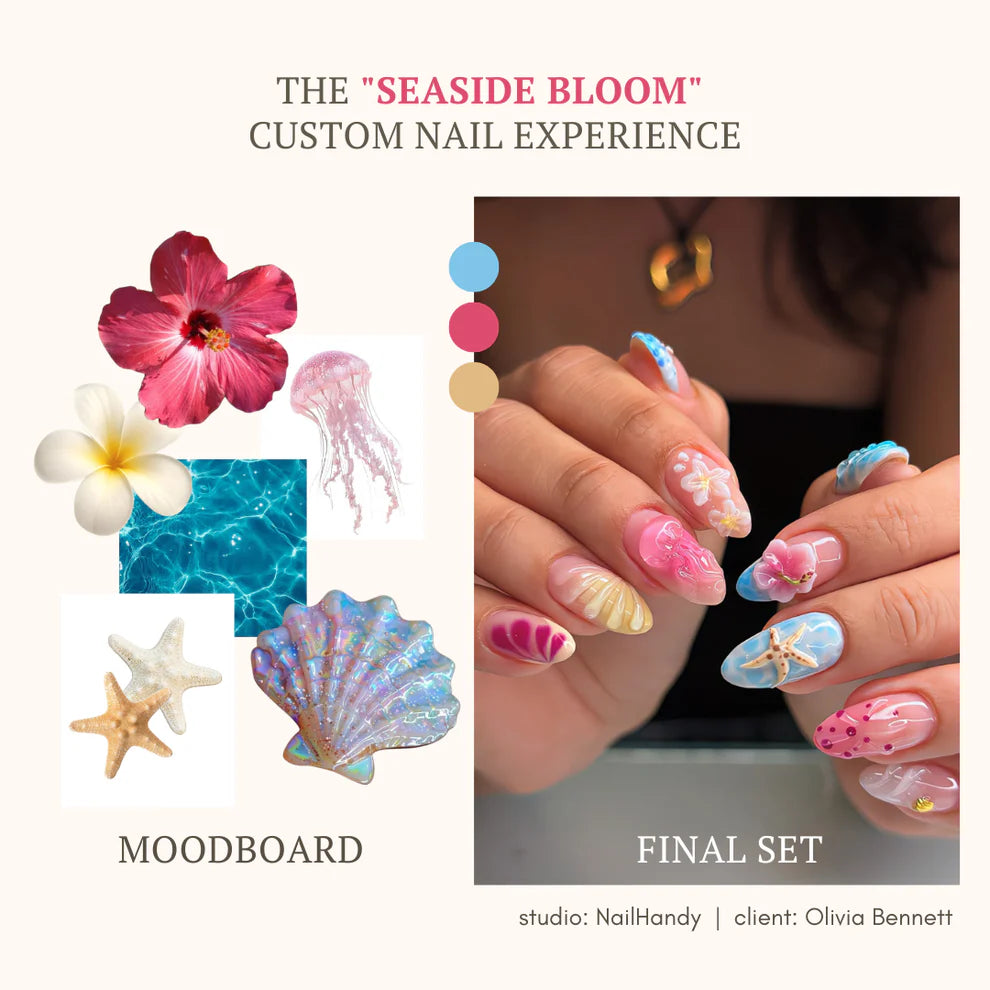 Ladybug Bloom Neon Ombre Nails