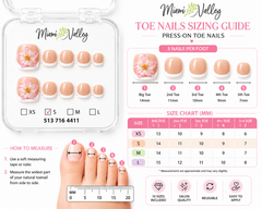 Floral French Tip Press-On Toe Nails