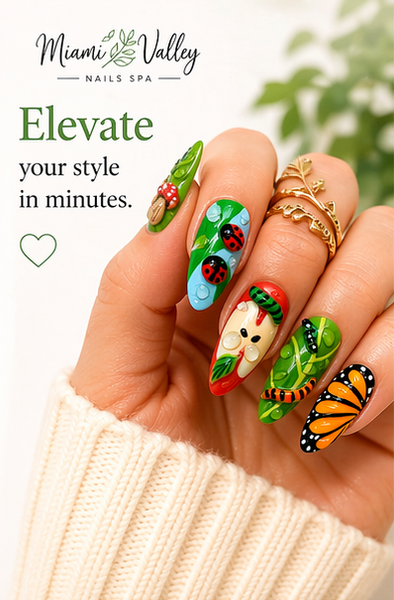 Garden Whimsy 3D Press-On Nail Set