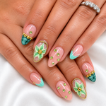 mint blossom press on nails