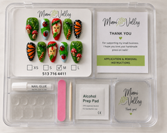 Enchanted Forest Press-On Nails | Handmade Butterfly, Ladybug & Mushroom Nail Set