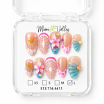 Tropical Beach Press-On Toe Nails