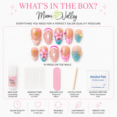 Tropical Beach Press-On Toe Nails