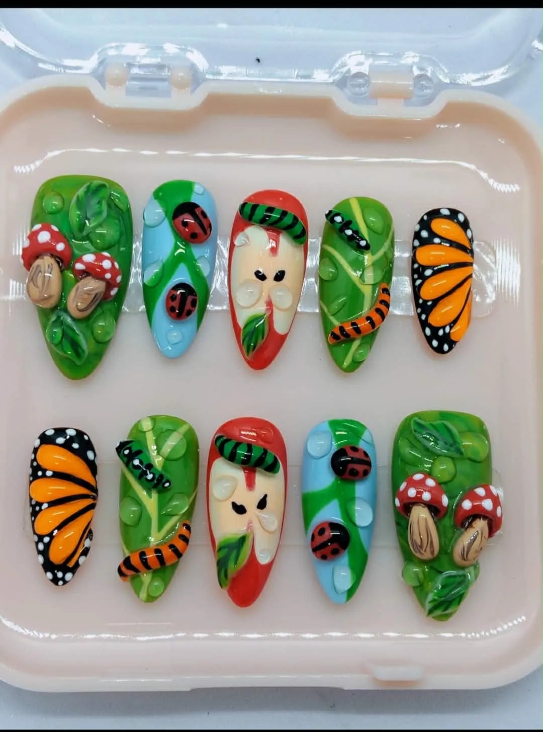 Garden Whimsy 3D Press-On Nail Set