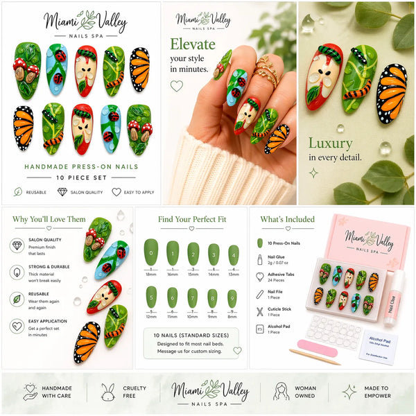 Garden Whimsy 3D Press-On Nail Set