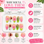 Ladybug Bloom Neon Ombre Nails