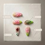 Ladybug Bloom Neon Ombre Nails