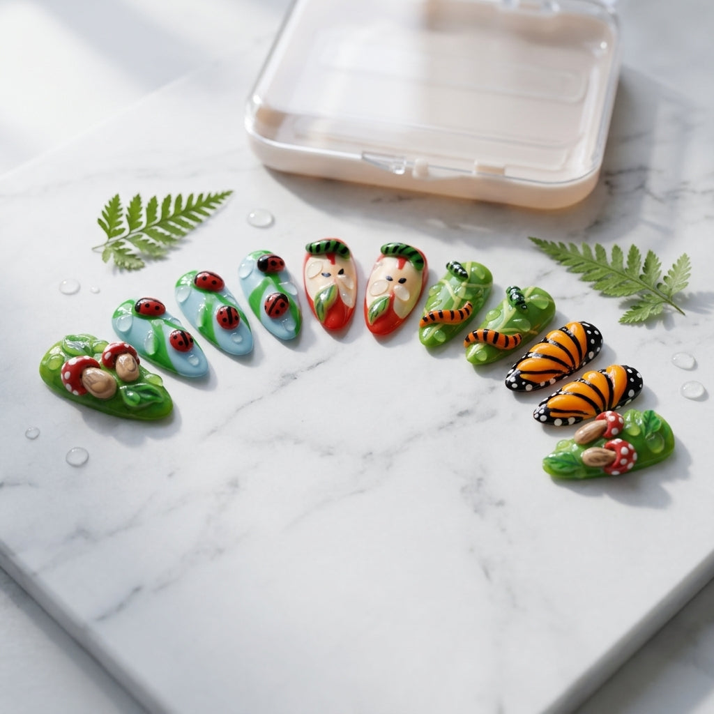 Garden Whimsy 3D Press-On Nail Set